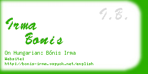 irma bonis business card