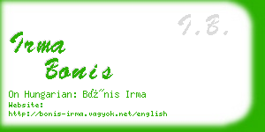 irma bonis business card